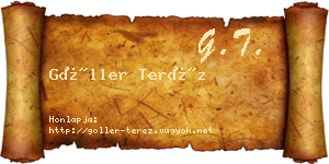 Göller Teréz névjegykártya